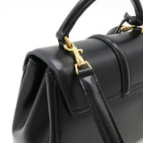 CELINE 16 Seize One Handle Handbag Shoulder Bag Calfskin Black 197983