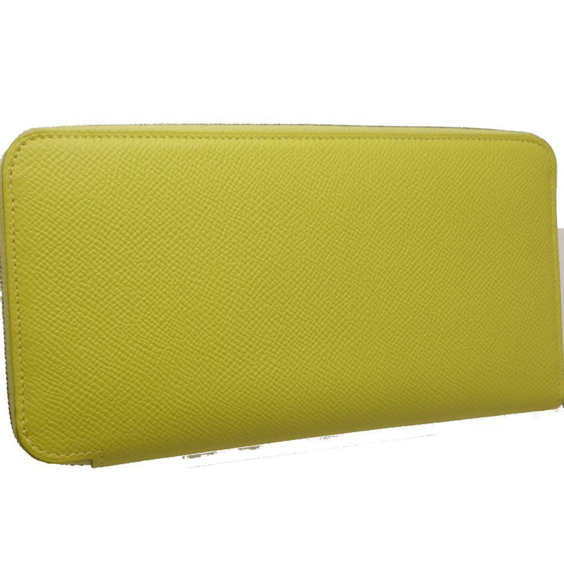 HERMES Azap Silk-in Long Wallet Vaux Epson Yellow 083143