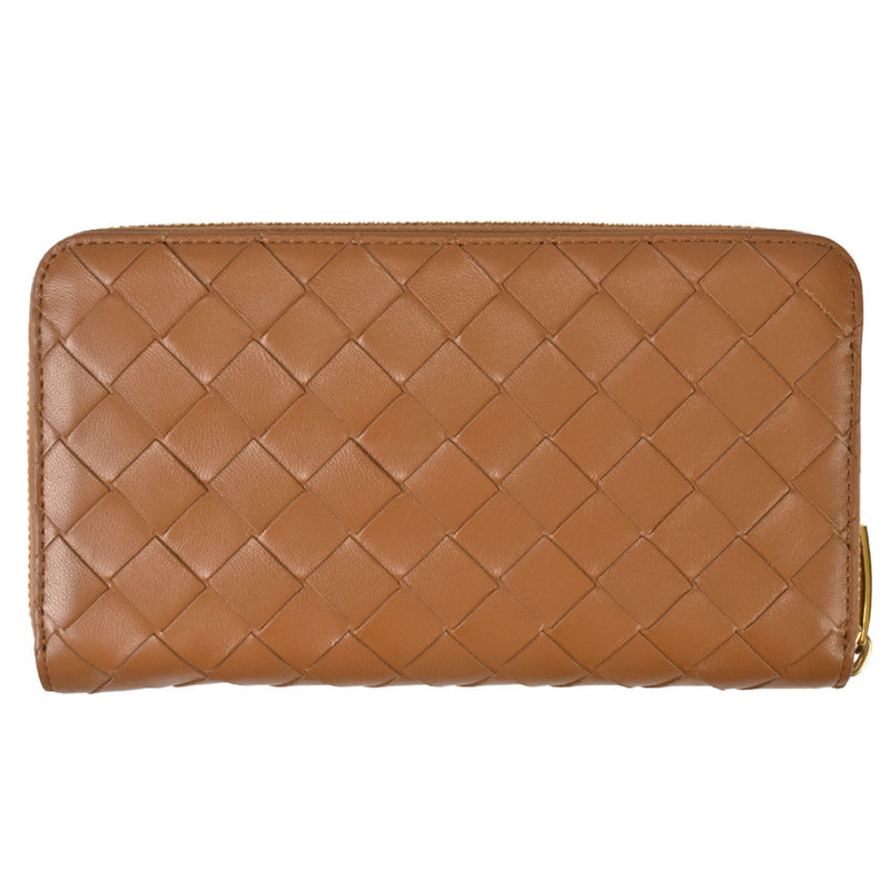 BOTTEGA VENETA Intrecciato Zip Around Wallet Round Calfskin 742332 Brown IT8JQXSA1LNW