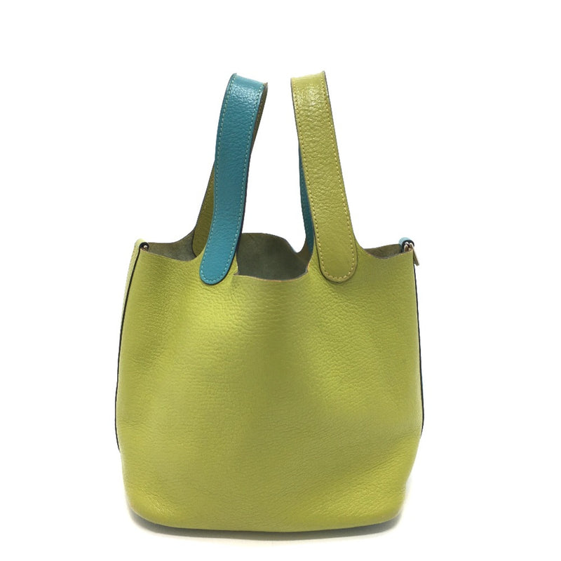 Hermes Handbag Bag Tote Bag Hand Bag Turquoise x Anise Green Green x blue SilverHardware