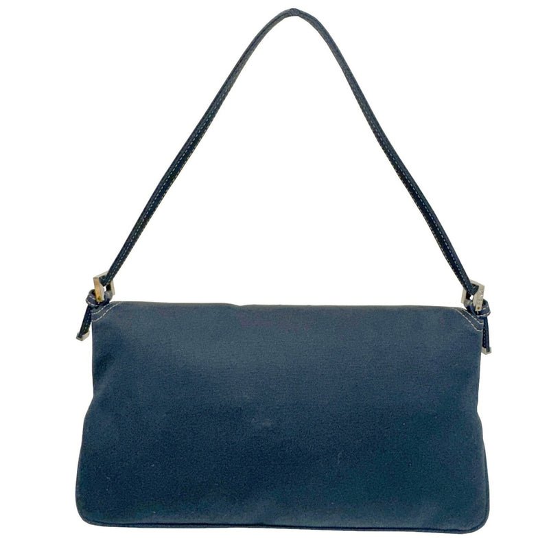 FENDI Mamma Bucket Shoulder Bag Denim Cotton Jersey Indigo Blue Women's