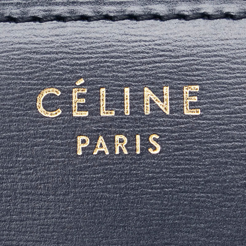 CELINE Classic Box Medium Shoulder Bag 164173 Navy Leather Women's