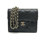 CHANEL AP0238 Coco Mark Matelasse Pochette Wallet/Coin Case Caviar Skin Women's Black