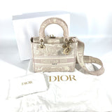 CHRISTIAN DIOR M0565OTDT Lady D-Lite Hand Bag 2WAY Bag Shoulder Bag Tote Bag pink