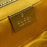 Gucci 446744 GG Marmont Crossbody Shoulder Double Chain Shoulder Bag Yellow Gold