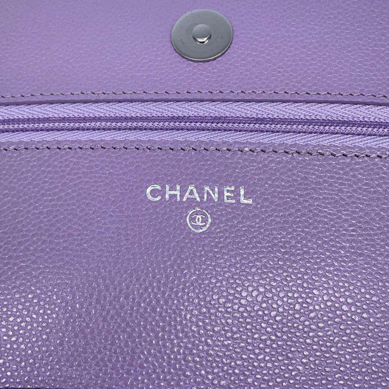 Chanel Chain Wallet Classic Matelasse Coco Mark Caviar Skin AP0250 CHANEL