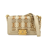 CHANEL Boy Chanel Chain Shoulder Bag Leather Metallic Gold A67085 Hardware