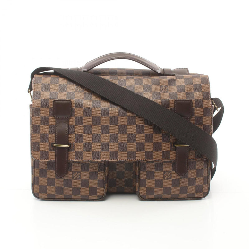 Louis Vuitton Broadway Damier Ebene Shoulder Bag Coated Canvas Leather Men's Women's Brown N42270