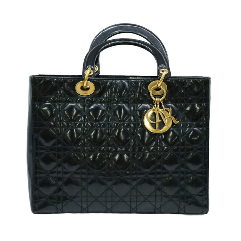 Christian Dior Lady Cannage handbag in patent leather, black