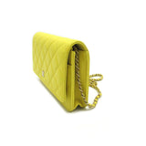 CHANEL Matelasse Chain Wallet Shoulder Bag Caviar Skin (Grained Calf) Women's Yellow AP0250