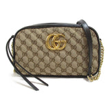 GUCCI GG Marmond Shoulder Bag Black Beige GG canvas leather 447632