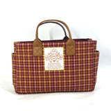 Gucci 628159 check Tote Bag Hand Bag Brown/Bordeaux Based