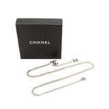 Chanel 3P Coco Mark Chain Belt Silver Black Metal Women's CHANEL