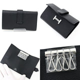 Hermes HERMES Bearn 4-key case Chevre Black U stamp