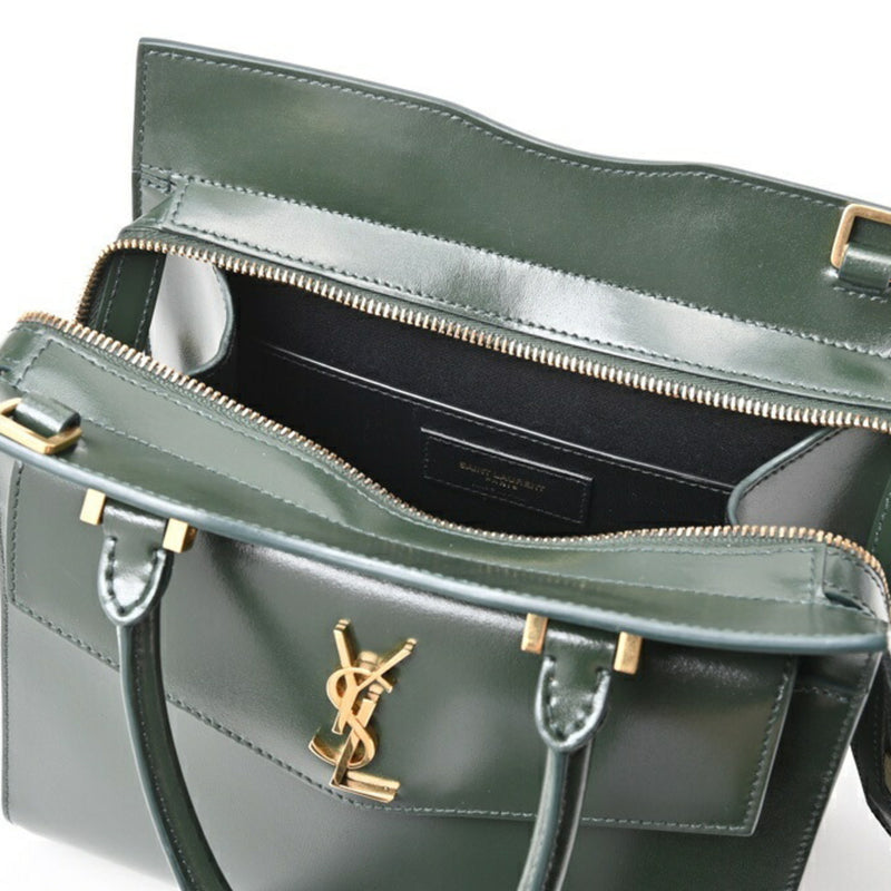 Saint Laurent Uptown Small Handbag 561203 Leather Dark Green S-156112