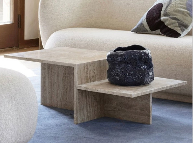 Distinct coffee table, travertine