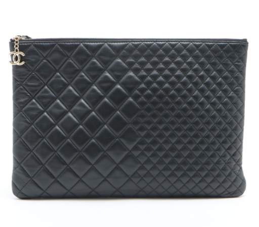 Chanel Black Quilted Leather Cambon Pocket Wallet Coin Purse White  ref.853001 - Joli Closet