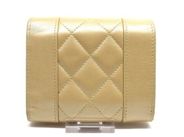 Vintage Chanel Quilted Trifold Wallet Made in France. 